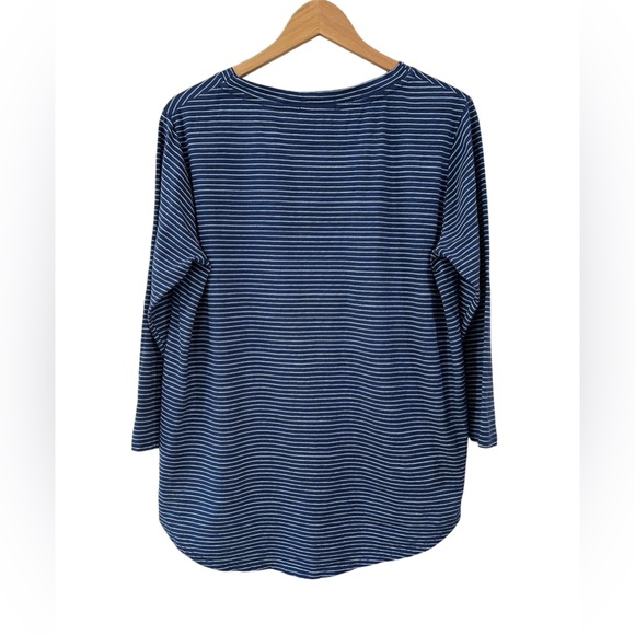 Fresh Produce women’s Catalina Top M Blue stripes 3/4 Sleeves Nautical casual - Picture 2 of 8